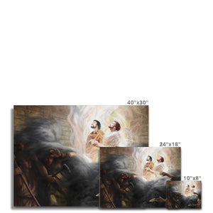 Nephi and Lehi Encircled by a Pillar of Fire Canvas