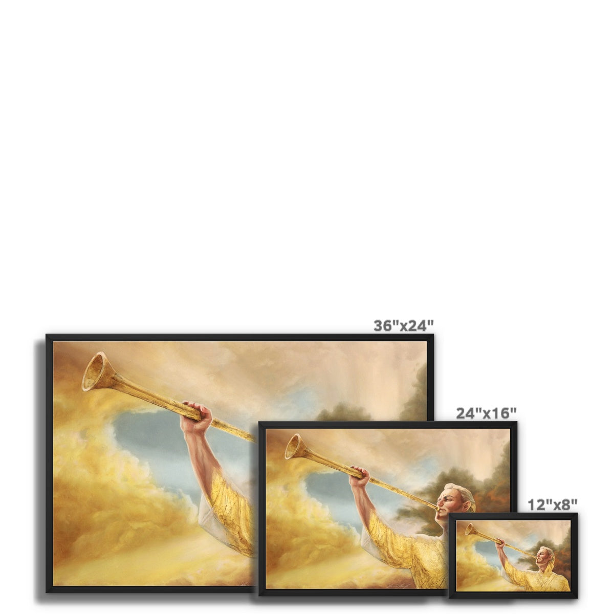 Angel Moroni Ushering In Framed Canvas