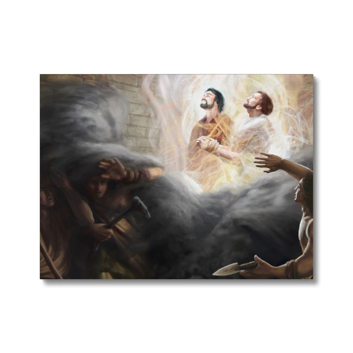 Nephi and Lehi Encircled by a Pillar of Fire Canvas